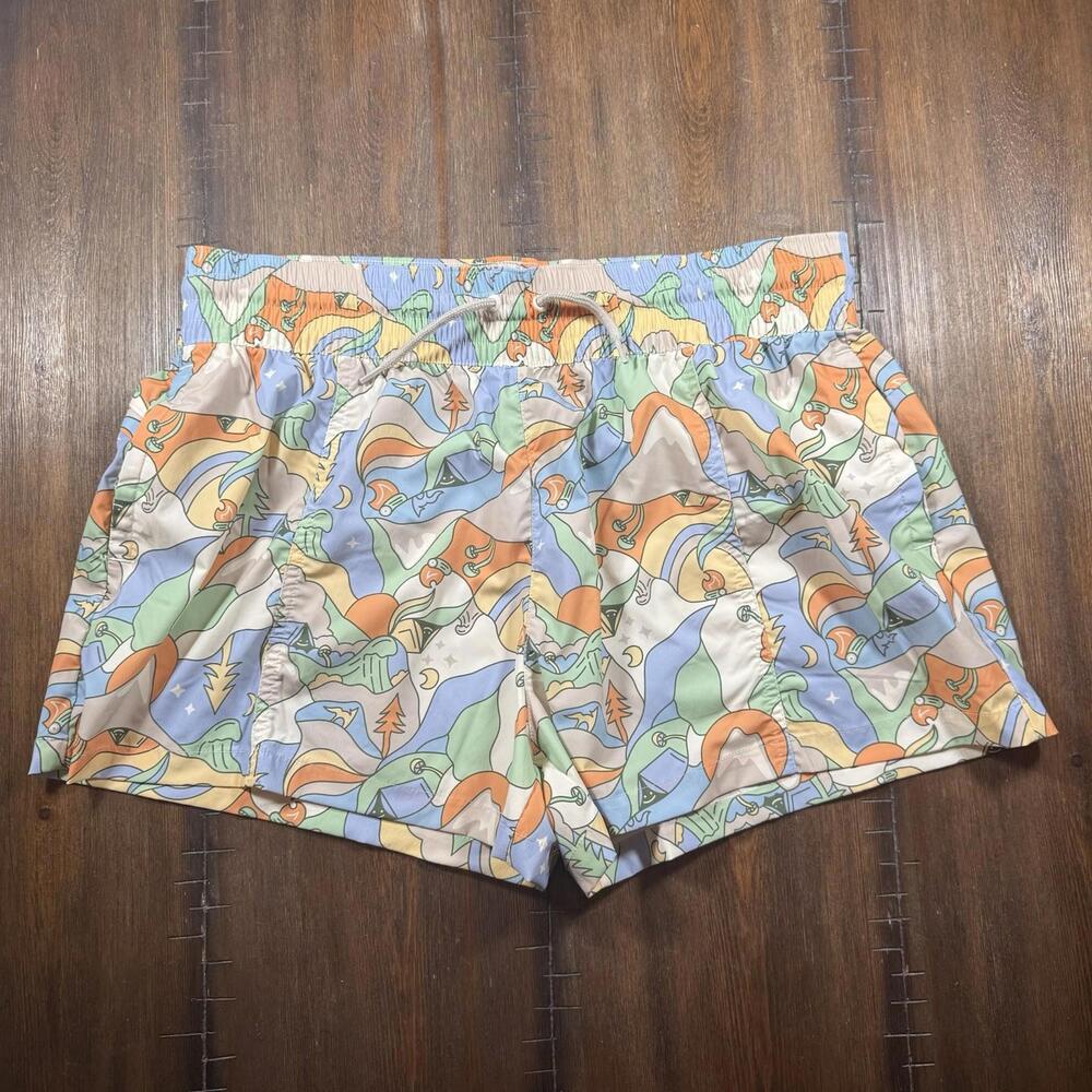 Columbia Multicolor Men's Athletic Running Shorts, 3" Inseam, Unlined, Vintage